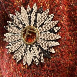 Fendi Python Leather Magnetic Brooch